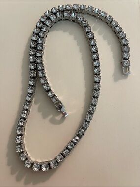Faux diamond tennis necklace
